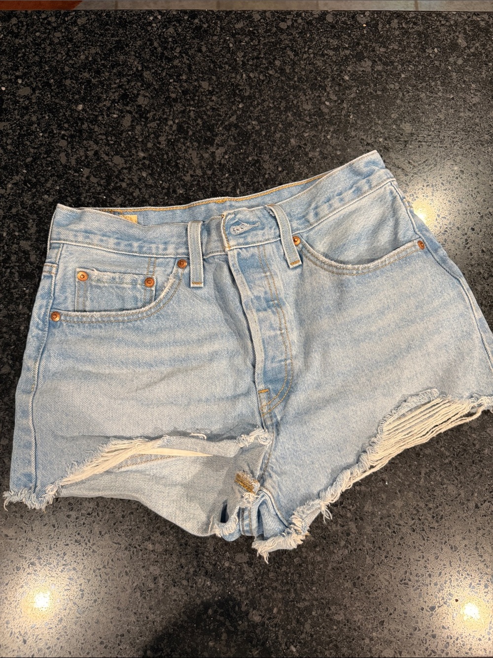 Levi’s Light Wash Distressed Denim Shorts - Casual Summer Staple